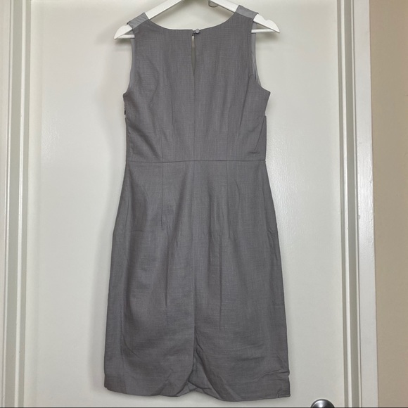 J.Crew Silk/Cotton Cowl Neck Sheath Dress Grey 4 - Picture 5 of 7